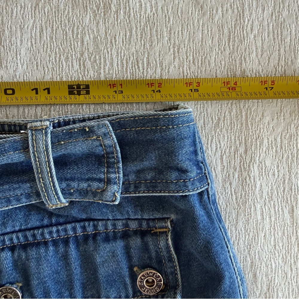 Womens Size 7/8 Denim Mini Skort Belted Cargo Pockets Y2K - Picture 8 of 13